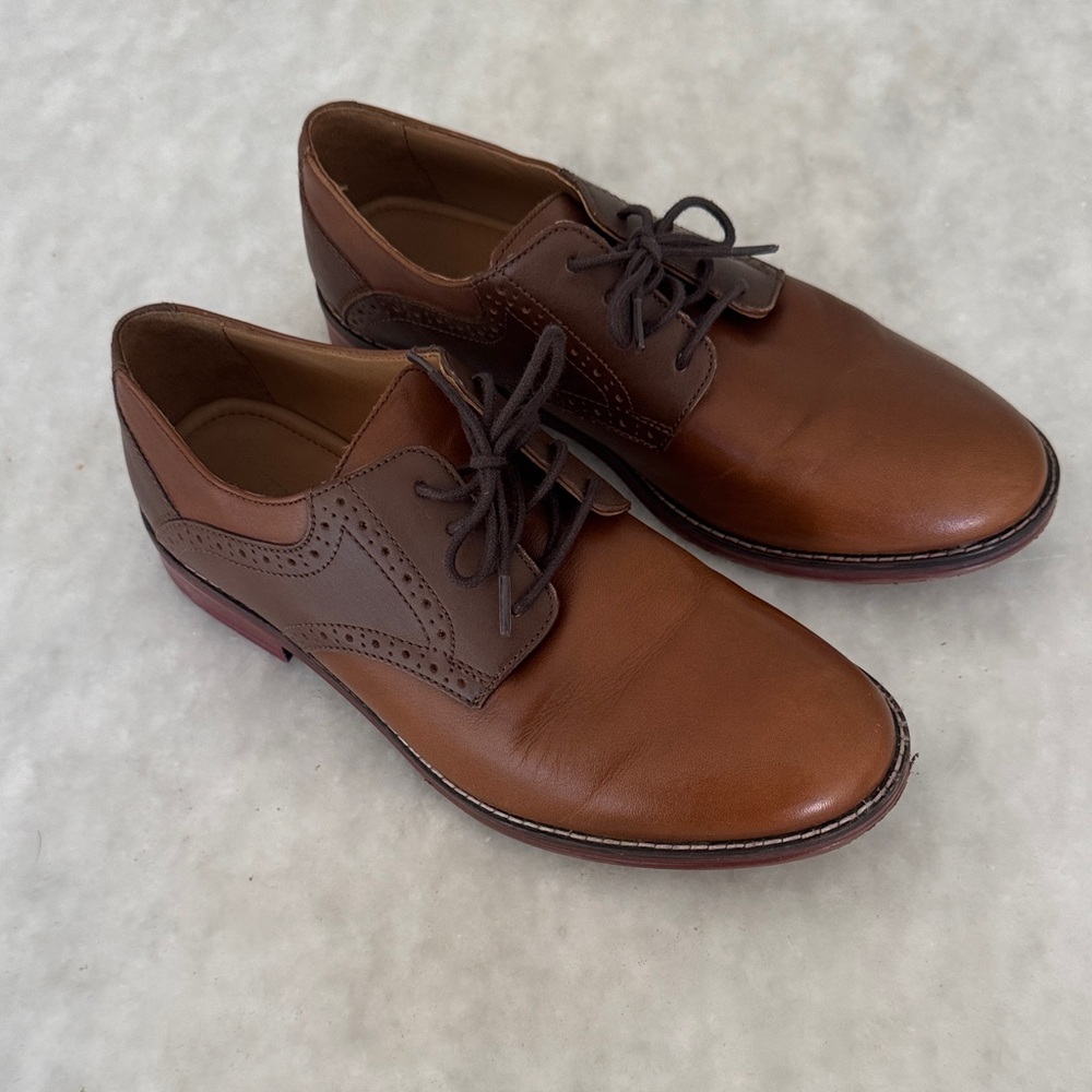 Johnston & Murphy Two-Tone Brown Leather Oxfords